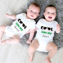 Милая Одежда для новорожденных, боди для близнецов, Детский комбинезон с принтом «Моя тетя и дядюшка», комбинезон для близнецов, одежда для малышей 2024 - купить недорого