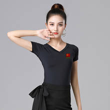 New Female Adult Sexy Top V-Neck 2021 Latin Dance Performance Clothes National Standard Ballroom Dancing Practice Clothing Shirt 2024 - buy cheap