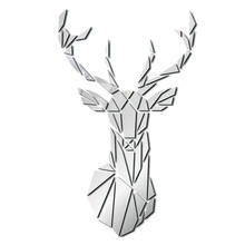 Pegatina de espejo de cabeza de ciervo 3D para pared, adhesivo decorativo creativo de espejo acrílico, calcomanía de arte extraíble, decoración del hogar, Adhesivo de pared 2024 - compra barato