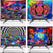 Unique mandela wall hanging Tapestry psychedelic pattern yoga throw beach throw carpet hippie home decor bedspread Wall Tapestry 2024 - buy cheap