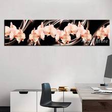 Light pink Orchid Flowers Black Background 5d Diy Diamond Painting Cross Stitch Full Square Round Diamond Embroidery Home Decor 2024 - buy cheap