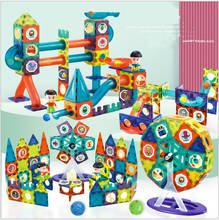 Kids Magnetic Building Blocks Toys for Children Slide Ball Magnet Model Building Track Assembly Toy Designer Boys Girls Gift 2024 - buy cheap