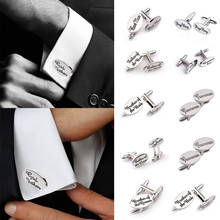 Men Oval Wedding Party Cufflinks Clip Letter Groom Best man Grooms Father of bride groom Cuff link usher pageboy 2024 - buy cheap