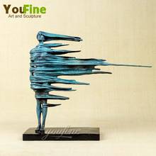 53cm Abstract Bronze Girl Statue In Strong Wind Modern Art Female Body Bronze Sculpture For Hallway Home Decor Large Crafts Gift 2024 - buy cheap