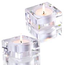H&D 2pcs Square Candle Holders Tealight Candlestick Wedding Decoration Centerpieces Dinner Table Decor for Home Collectible Gift 2024 - buy cheap