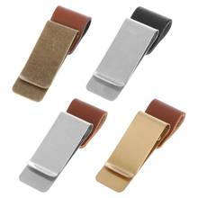 High quality Handmade Leather Stainless Steel Pen Holder Clip Journal Notebook Paper Folder 2024 - buy cheap