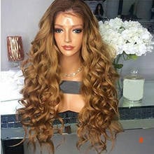 Peluca de cabello humano ondulado con malla Frontal para mujer, postizo de encaje completo con malla Frontal, pelo de bebé, color rubio miel, 360 prearrancado, ombré 2024 - compra barato