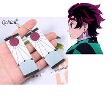 1 par de brincos de cosplay de anime demon slayer, acessórios para joias para cosplay de kametsu no yaiba tanjirou kamado 2024 - compre barato