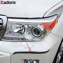 Para toyota land cruiser fj200 lc200 2013 2014 abs chrome frente luz de nevoeiro lâmpada sobrancelha pálpebra trims quadro tira estilo do carro 2 pçs 2024 - compre barato