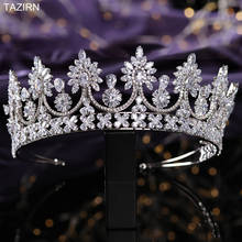 Royal Crowns Wedding Bridal Tiaras European Full Cubic Zirconia Queen Headwear Pageant Headpieces Party Jewelry Accessories 2024 - buy cheap