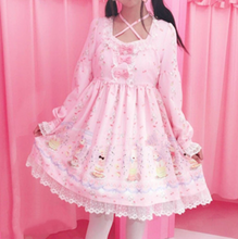 Kawaii girl gothic Japanese sweet lolita dress retro lace bowknot cute printing bandage victorian dress lolita op princess loli 2024 - buy cheap