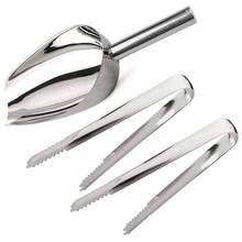 Ice Scoop and Ice Tongs (3 Pack), Stainless Steel Serving Tongs and Food Scoop for Ice Bucket, Bar, Kitchen, Tea Party and Weddi 2024 - buy cheap