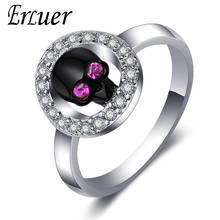 ERLUER European Retro Skull Ring for Women Girls Fashion Crystal Zircon Party Jewelry Punk Skeleton Rings Two Tone Bague Gift 2024 - buy cheap