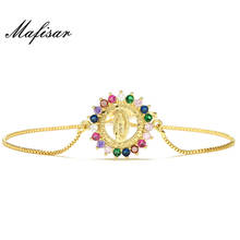 Mafisar 2021 новый модный красочный CZ камень Дева Мария браслеты для женщин мужчин золотая цепочка браслет христианские ювелирные изделия подарок 2024 - купить недорого