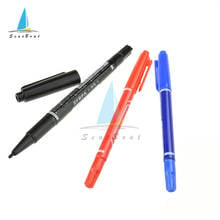 3pcs/lot Twin Tip Permanent Marker Pen Fine Point Waterproof Ink Thin Nib Crude Nib Black/Blue/Red Ink 0.5mm-2mm Fine Color 2024 - buy cheap