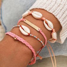 Modyle-Cadena de cuerda hecha a mano con conchas naturales, pulsera con abalorios, accesorios para mujeres 2024 - compra barato