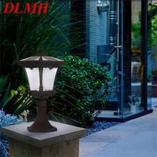 Настенный уличный светодиодный светильник на солнечной батарее DLMH, современный столбик, водонепроницаемая лампа для дома, патио, крыльца, сада, двора, виллы, газона 2024 - купить недорого