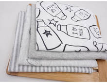 Free shipping baby small square / feeding napkin soft cotton cloth Gray bottle pattern 4 pieces installed size 28 * 28 2024 - buy cheap
