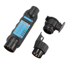 Probador de remolque de coche, 12V, Cable de luz de remolque de 7/13 Pines, enchufe de circuito con 2 adaptadores, herramientas de diagnóstico eléctrico 2024 - compra barato