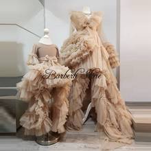 Dreamlike Long Tulle Maternity Dresses Photography High Low A-line Mother And Daughter Illusion Mesh Tulle Women Dress Gowns 2024 - buy cheap