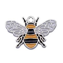 Wysiwyg 3 pçs esmalte ródio tom 26x17mm abelha encantos pingente para fazer jóias diy jóias descobertas 2024 - compre barato