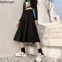 Skirts Women A-line Fashion Harajuku Pockets BF All-match Solid Streetwear Chic Students Safari Style Ins Causal Ulzzang Vintage 2024 - buy cheap