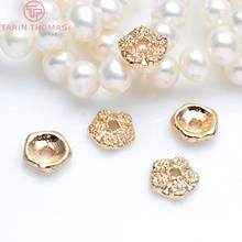 20PCS 7.5MM 24K Champagne Gold Color Plated Brass Flower Beads Caps High Quality Diy Jewelry Accessories 2024 - buy cheap