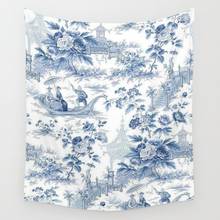 Powder Blue Chinoiserie Toile Wall Tapestry Cover Beach Towel Throw Blanket Picnic Yoga Mat Home Decoration 2024 - buy cheap