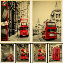 Póster Vintage de la calle de Londres, cuadros de pared de cabina telefónica roja, pintura decorativa para el hogar, papel tapiz, pegatina de pared 2024 - compra barato