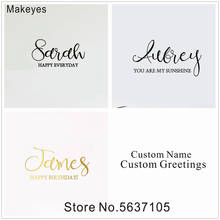 Makeyes Custom Names Wall Decals Personalized Name Piece Wall Sticker Custom Greetings Warm Wallpaper Vinyl Wall Decor Gift Q014 2024 - buy cheap