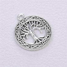 20pcs/lot Zinc Alloy Round Carving Tree Shape Charms Pendant Ancient Jewelry For Necklace Bracelet Making Accessories 2024 - buy cheap