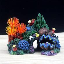 Decoração para aquário, acessório de decoração para tanque de peixes, paisagismo, pacote de fundo, concha de coral, decoração de aquário, resina 2024 - compre barato