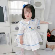 3PCS Baby Girl Summer Spanish Vintage Lolita Japanese Embroidery Prit Sweet Cute Dress For Easter Eid Birthday Casual A110 2024 - buy cheap