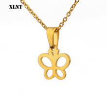 XLNT  Necklaces Butterfly Pendant Necklace Gold  Color  Necklace Stainless Steel Chain Jewellery Women 2024 - купить недорого