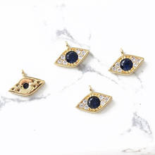 4PCS 14k Gold Plated Jewelry Findings Components Making Supplies Turkish Eye Pendant DIY Earring Pendant Accessories 2024 - buy cheap