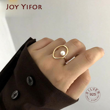 JOYYIFOR 925 Sterling Silver Vintage Pearl Rings for Elegant Women Creative Geometric Party Accessories 2020 Fine Jewelry Gifts 2024 - buy cheap