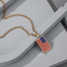 Hip Hop Men's Fashion 316L Stainless Steel Army Necklace American Flag Pendant Punk Style Party Jewelry Anniversary Gift 2024 - buy cheap