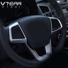 Vtear For hyundai creta ix25 Accessories Car Steering wheel buttons trim Cover frame ABS Chrome interior mouldings 2018 2019 2024 - buy cheap