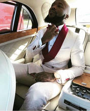Ternos masculinos com lapela vermelha, design especial, 2 peças, slim fit, smoking para homens, vestido de casamento para noite (blazer + calça + gravata) 2024 - compre barato