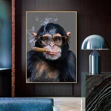 Abstract Smoking Monkey and Gorilla Canvas Painting Posters and Prints Street Art Animal Wall Art Pictures for Living Room 2024 - buy cheap