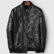 Men's Goatskin Spring Autumn Genuine Leather Bomber Jacket Men Casual Short Luxury Coat 81C217 KJ2429 2024 - buy cheap