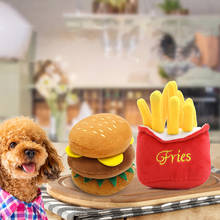 Legendog-juguete chirriante para perro, simulación divertida de hamburguesa, patatas fritas, juguete masticable para perros, juguete interactivo para dentición de mascotas, juguetes de entrenamiento 2024 - compra barato