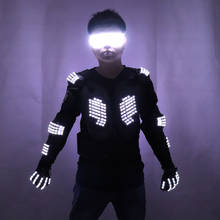 New Arrival Fashion LED Armor Light Up Jackets Costume Glove Glasses Led Outfit Clothes Led Suit For LED Robot suits 2024 - buy cheap