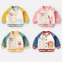 Newborn Jacket 2020 New Spring Autumn Baby Top Cute Cartoon Printing Color Matching Baseball Uniform For Boys Girls Sport Jacket 2024 - buy cheap