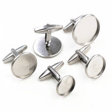 Never Fade 10pcs/ Lot 10mm,12mm,14mm,16mm,18mm,20mm, Stainless Steel Cufflink Base Cuff Link Settings Cabochon Cameo Base 2024 - buy cheap