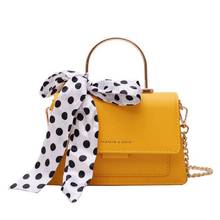 Elegant Female Ribbon Bow Tote Bag 2021 Summer New High Quality PU Leather Women's Designer Handbag Chain Shoulder Messenger bag 2024 - buy cheap