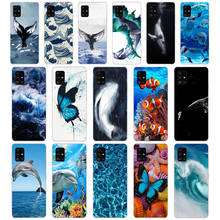 Capa 77 silicone tpu macio com onda de peixe e baleia, capa para samsung galaxy a31 a41 a51 a71 a40 2019 2024 - compre barato