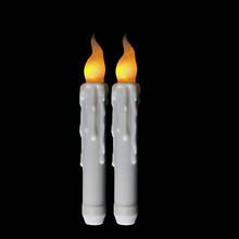 2 Pieces Timer Electronic LED Taper Candles,6 hours on,Flickering Yellow Light Smokeless Flameless Long Happy Birthday Candles 2024 - buy cheap