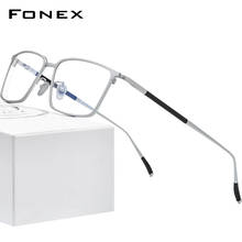 FONEX Pure Titanium Glasses Frame Men Square Eyewear 2020 New Male Classic Optical Myopia Prescription Eyeglasses Frames 8535 2024 - buy cheap