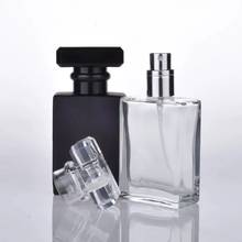 Botella de vidrio con espray para Perfume, atomizador cuadrado recargable, negro, transparente, cosmético, 30ml, 100 unids/lote 2024 - compra barato